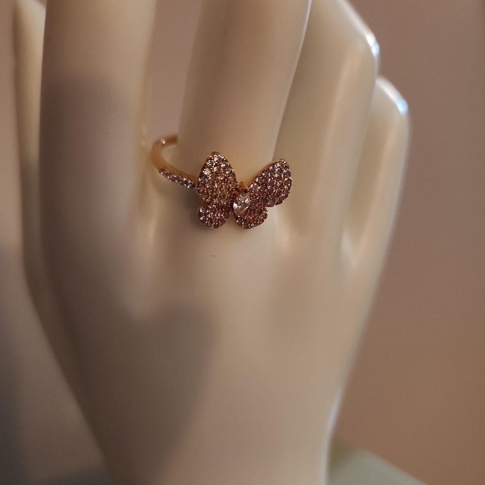 JTV 18K Gold Over Sterling Silver White Cubic Zirconia Ring Size 10